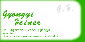 gyongyi heiner business card